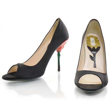 prada shoe with flower heel buy online|prada high heels sneakers.